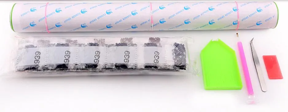 Diamantové malování/Homfun - Modro-růžová mandala + třpytivé kamínky