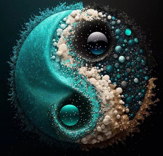 Diamantové malování - YinYang z kamenů