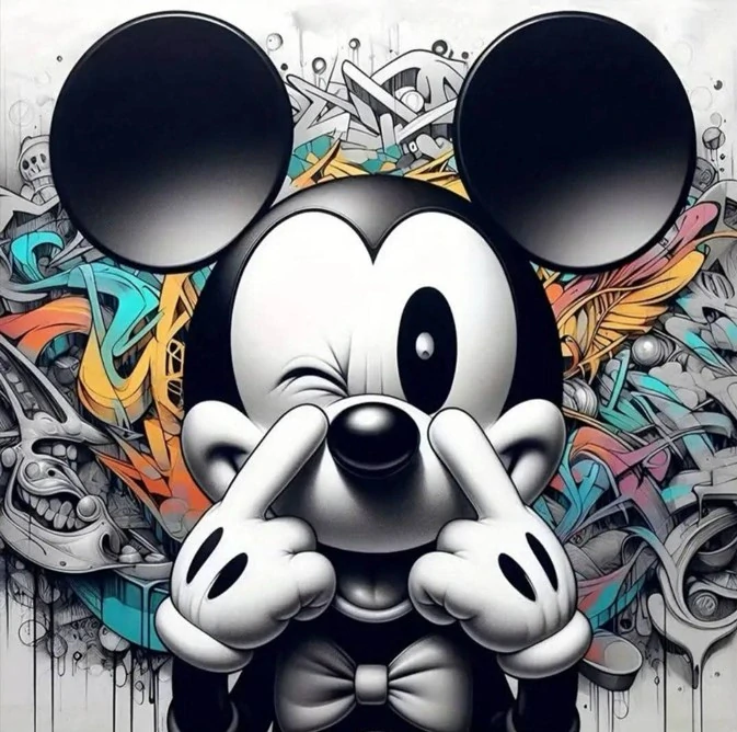 Diamantové malování - Mickey + perleťové kamínky