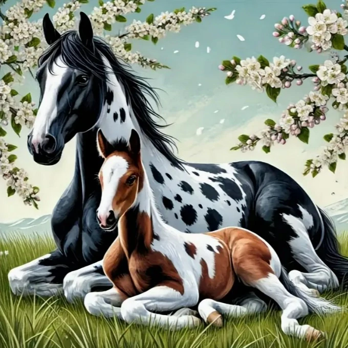 Diamantové malování - Grošáci a květy (40x40)