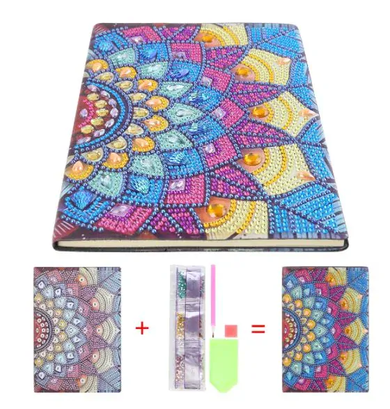 Diamantové malování - Poznámkový blok - Barevná mandala