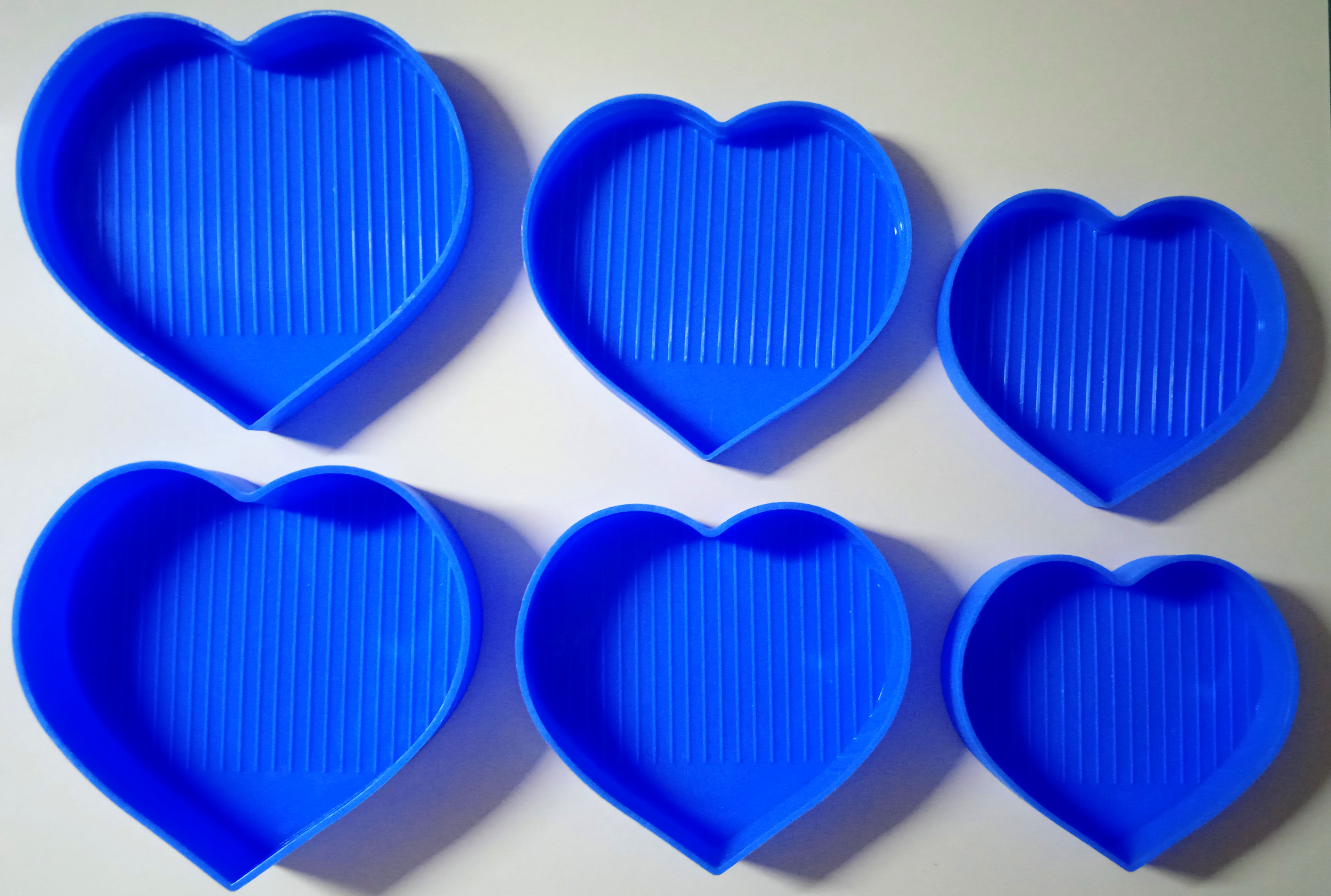 Diamond painting - Misky srdíčka modré - 3x 2ks