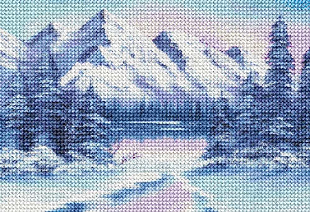 Diamantové malování - Zimní krajina (50x70)