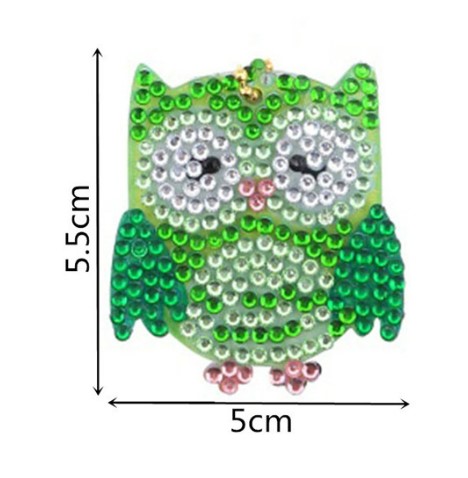 Diamantové malování - Přívěsek - SET 5ks - Sovičky