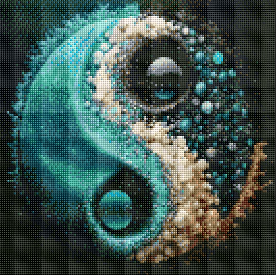Diamantové malování - YinYang z kamenů