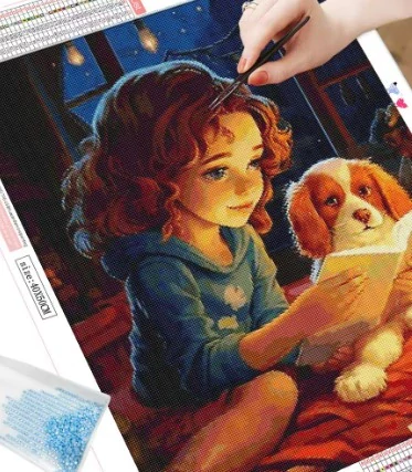 Diamantové malování/Huacan - Kamarádi s knížkou