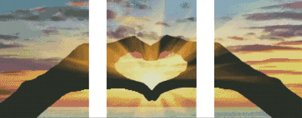 Diamantové malování - Srdce (3x 30x40)