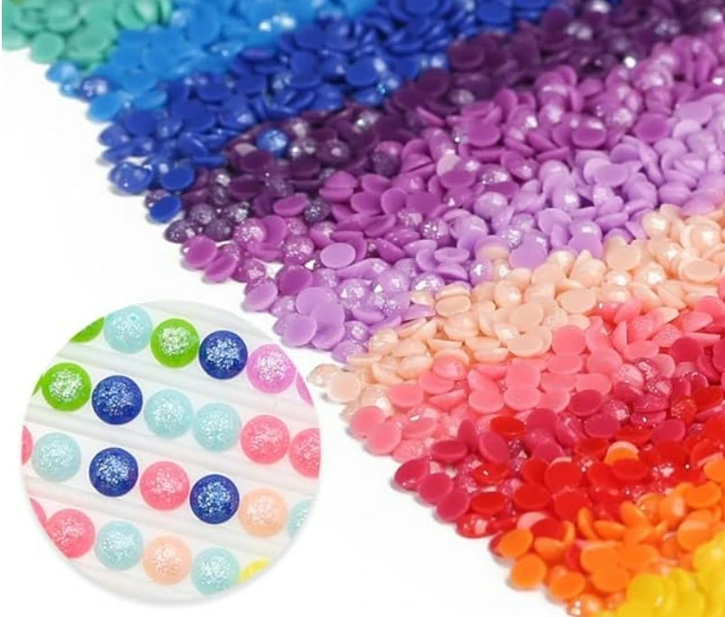 Diamantové malování/Homfun - Barevné květy a ptačí budka + perleťové kamínky NOVINKA