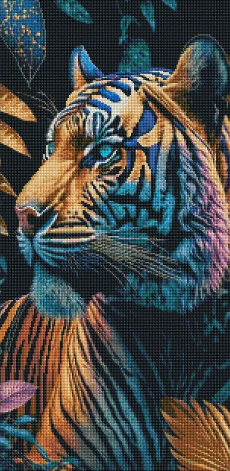 Diamantové malování - Tygr v barvách (85 x 45)
