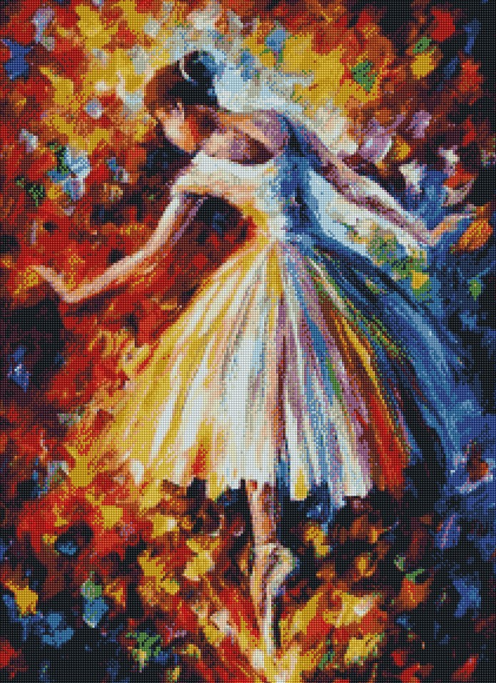 Diamantové malování - Baletka v barvách (60x80)