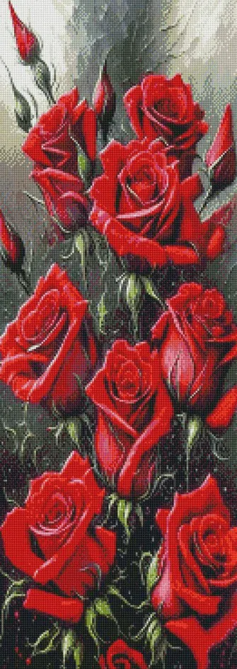 Diamantové malování - Rudé růže (100x40)