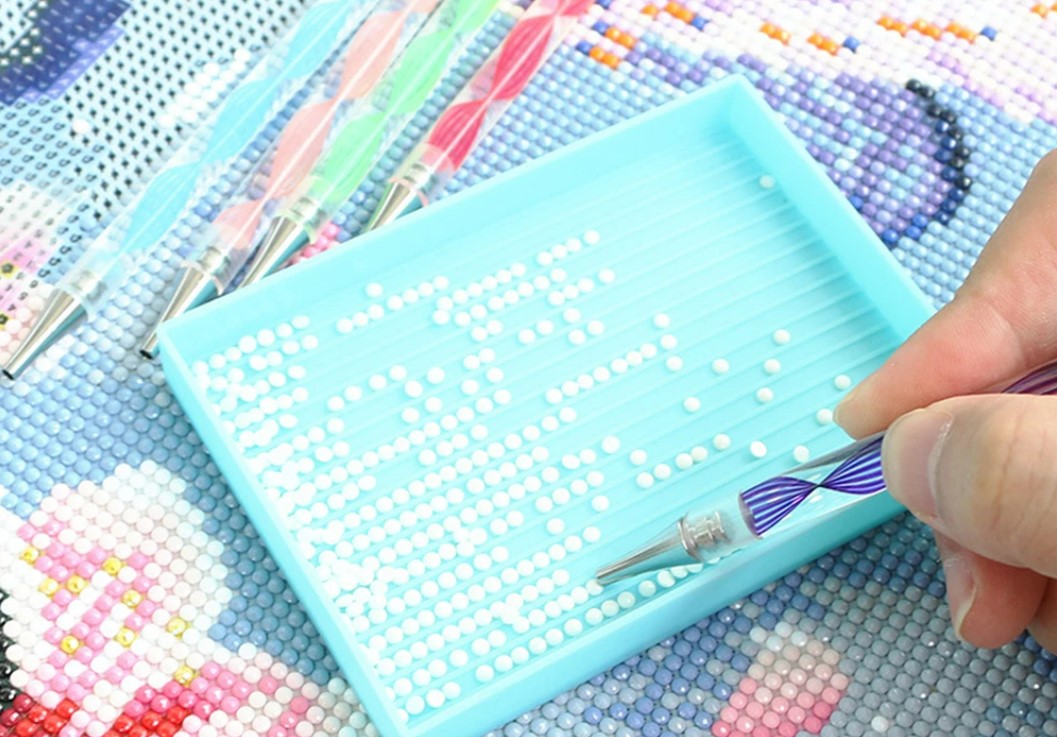 Diamond painting - Aplikační pero spirálka fialové se 7-mi nástavci