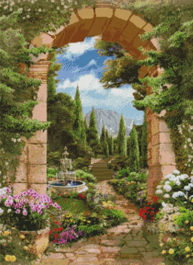Diamantové malování - Brána do zahrady (60x80)