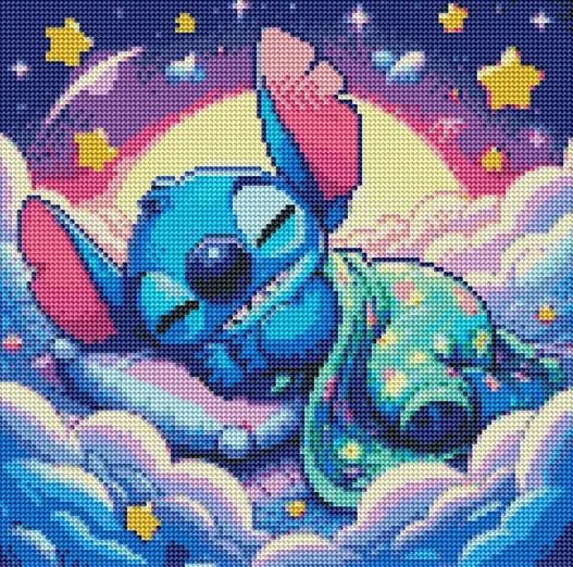 Diamantové malování - Stitch a sladké sny (40x40)