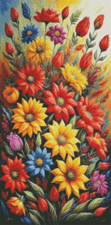 Diamantové malování - Květinový obraz (85 x 45)