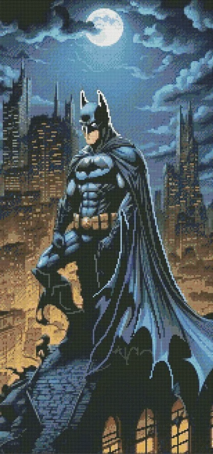 Diamantové malování - Batman + perleťové kamínky (100x50)