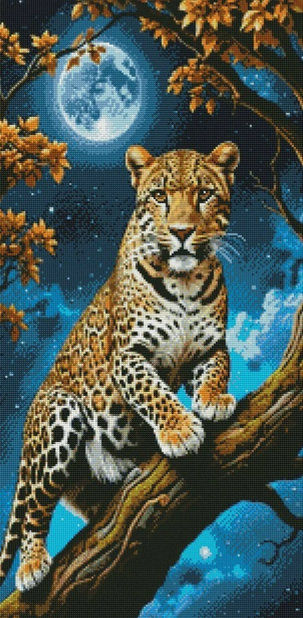 Diamantové malování - Gepard na stromě (85 x 45)