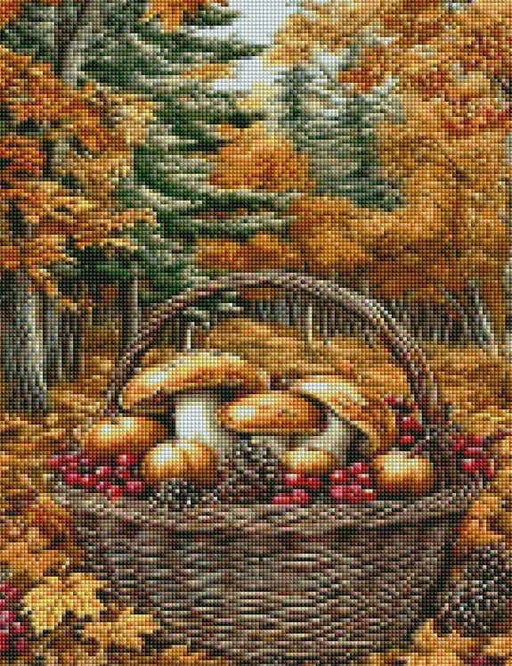 Diamantové malování - Houbová nadílka (40x50)