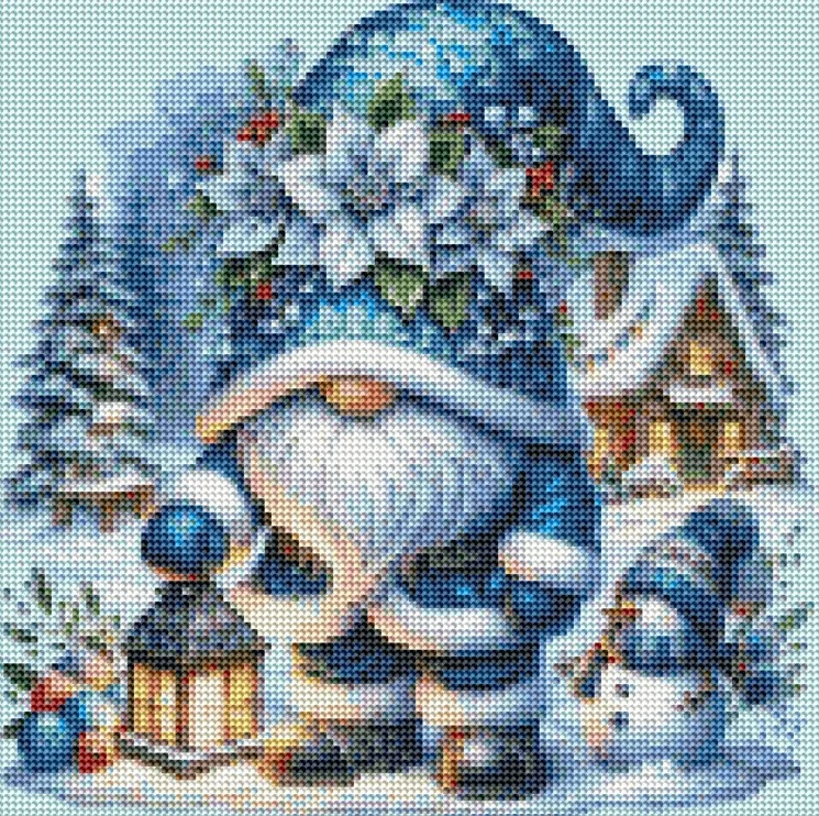 Diamantové malování - Skřítek na horách (40x40)