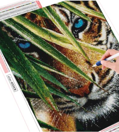 Diamond painting/Huacan- Tygr v houští