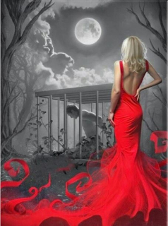 Diamantové malování/Huacan - Žena v šatech