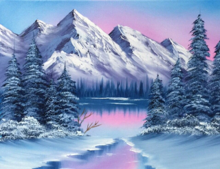 Diamantové malování - Zimní krajina (50x70)