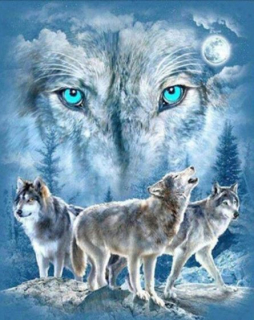 Diamantové malování/Huacan - Vlci