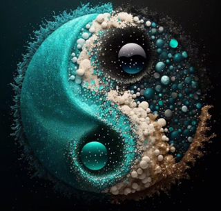Diamantové malování - YinYang z kamenů