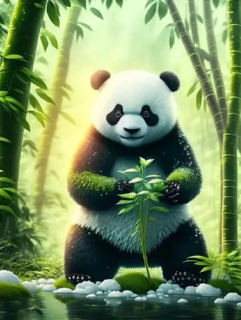Diamantové malování/Homfun - Panda v lese