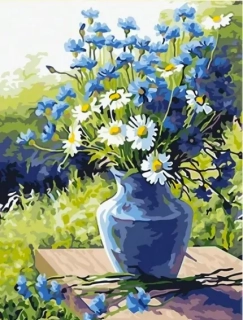 Diamantové malování - Poměnky a sedmikrásky + třpytivé kamínky