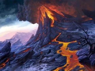 Diamantové malování/Homfun - Erupce a láva