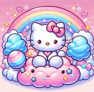 Diamantové malování - Hello Kitty