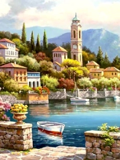 Diamantové malování/Homfun - Letní zátoka