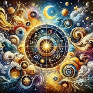 Diamantové malování/Homfun - Astrologický kalendář + perleťové kamínky NOVINKA