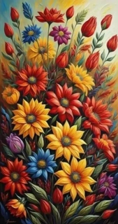 Diamantové malování - Květinový obraz (85 x 45)
