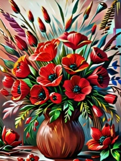 Diamantové malování - Vlčí máky