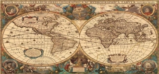 Diamantové malování - XXXL - Historická mapa světa (200x100)