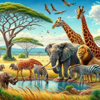 Diamantové malování - Safari (50 x 50)