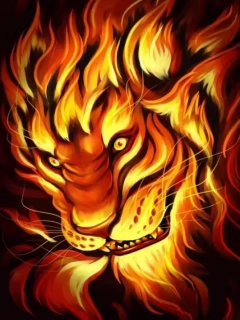 Diamantové malování/Homfun - Ohnivý lev