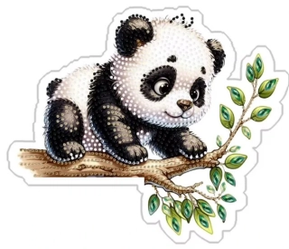 Diamantové malování - Dekorace na horní část rámů - Panda